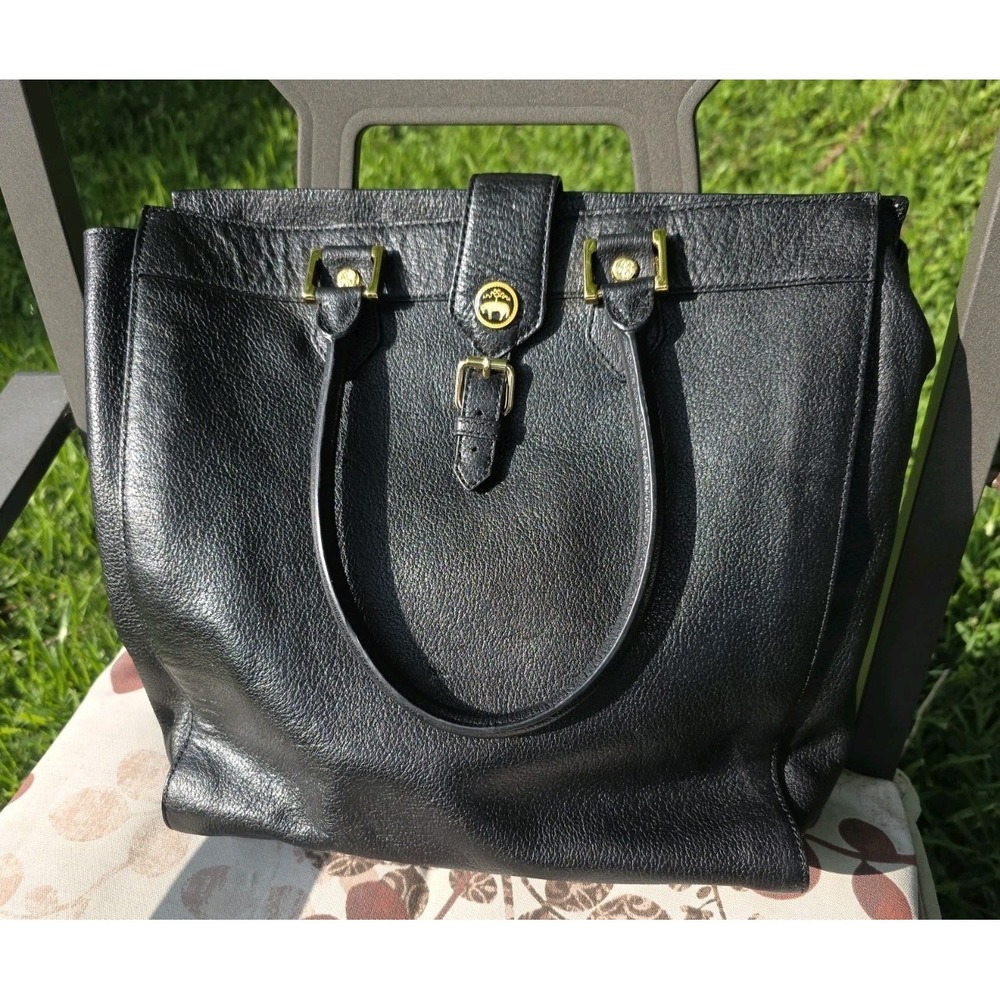 BROOKE BROTHERS LADIES/WOMEN EX LARGE  BLACK LEATHER LIKE TOTE/HAND BAGS/PURSE